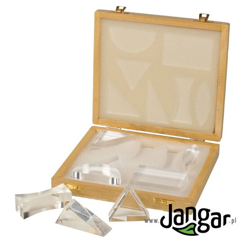 Set of 7 different prisms / acrylic blocks