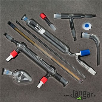 Laboratory glass set 14/23 - 9 elements with cooler for experiments