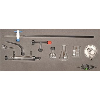 Small set of laboratory glass with burette - 9 elements