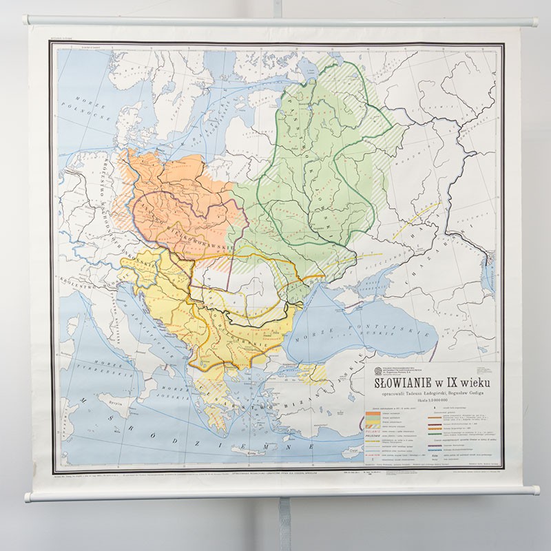 Mapa ścienna: Słowianie w IX wieku (płótno)