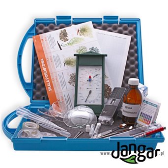 Air testing kit in a field case