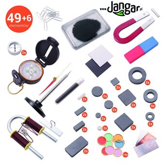 Large classroom magnetism set, 55 elements (49+6)