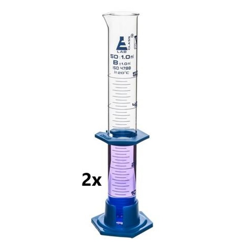 Cylinder miarowy (borokrzemian.), 50 ml, kpl. 2