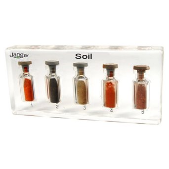 Barwy gleb - 5 próbek gleb zatopionych w tworzywie