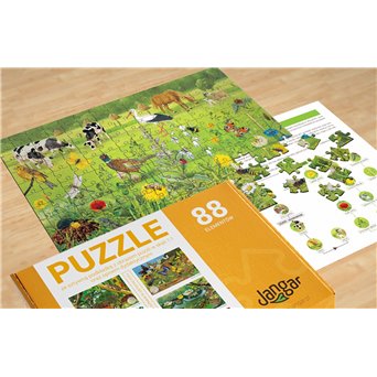 Puzzle EKOSYSTEM ŁĄKI, 88 elementów + podkładka, w zamykanym pudełku