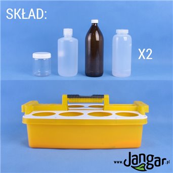 Set of sample containers in a carrier