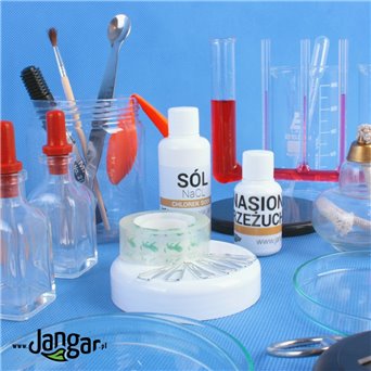 Experiments with water - properties and curiosities, experimental set with laboratory equipment