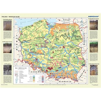 Wall map, 160x120 cm: Poland. Soils - types