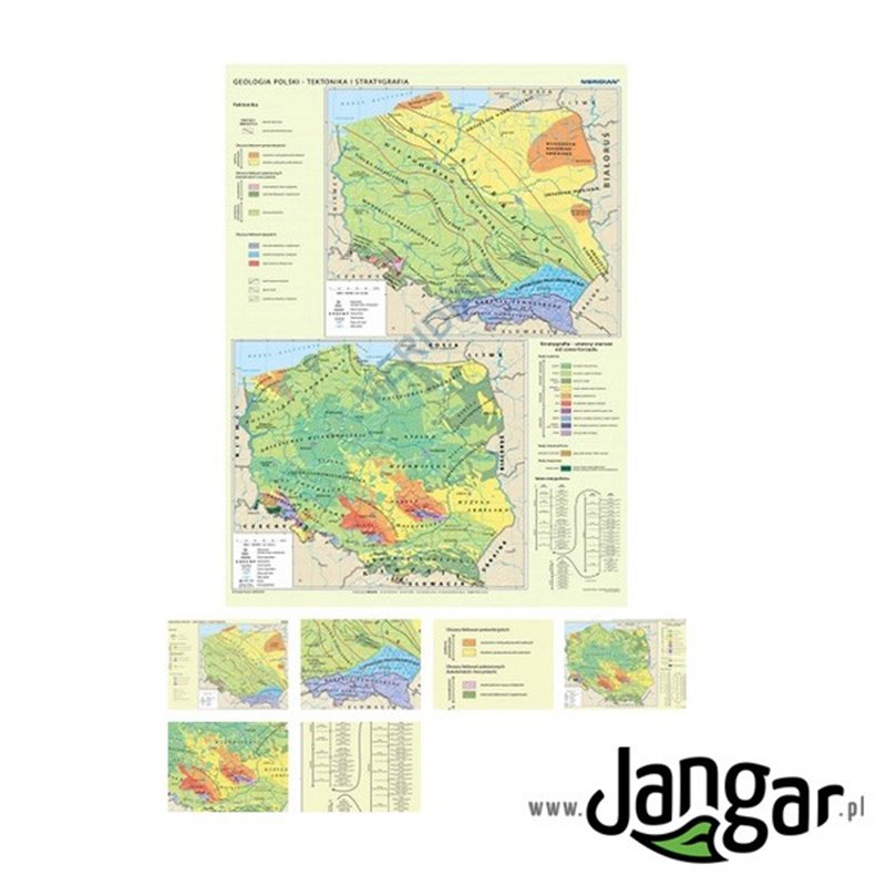 Mapa ścienna: Geologia Polski - tektonika i stratygrafia