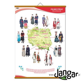 Plansza ścienna: Stroje ludowe, 130x90 cm