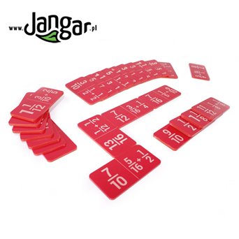 Domino - Addition of ordinary fractions, engraved