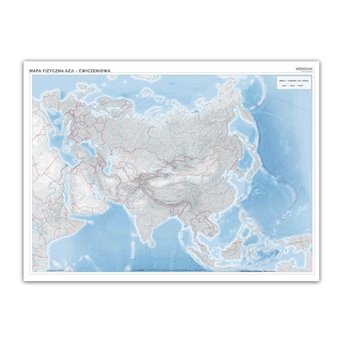 Mapa fizyczna Azji - ścienna mapa ćwiczeniowa