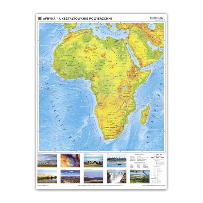 Wall map: Africa - Surface shaping - Physical map