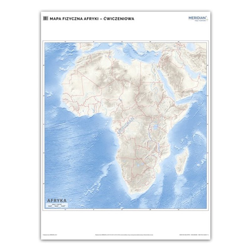 Mapa ścienna: Mapa fizyczna Afryki - ścienna mapa ćwiczeniowa