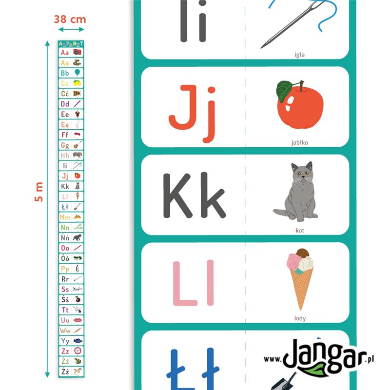 Floor mat - Alphabet, 5 m x 0,38 m