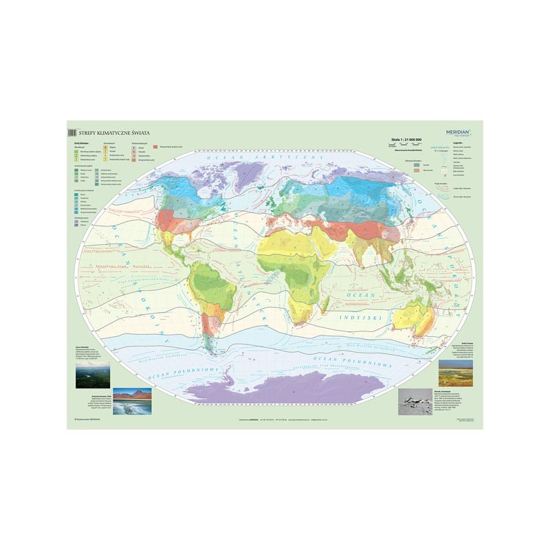 Wall map: World climatic zones 160x120 cm