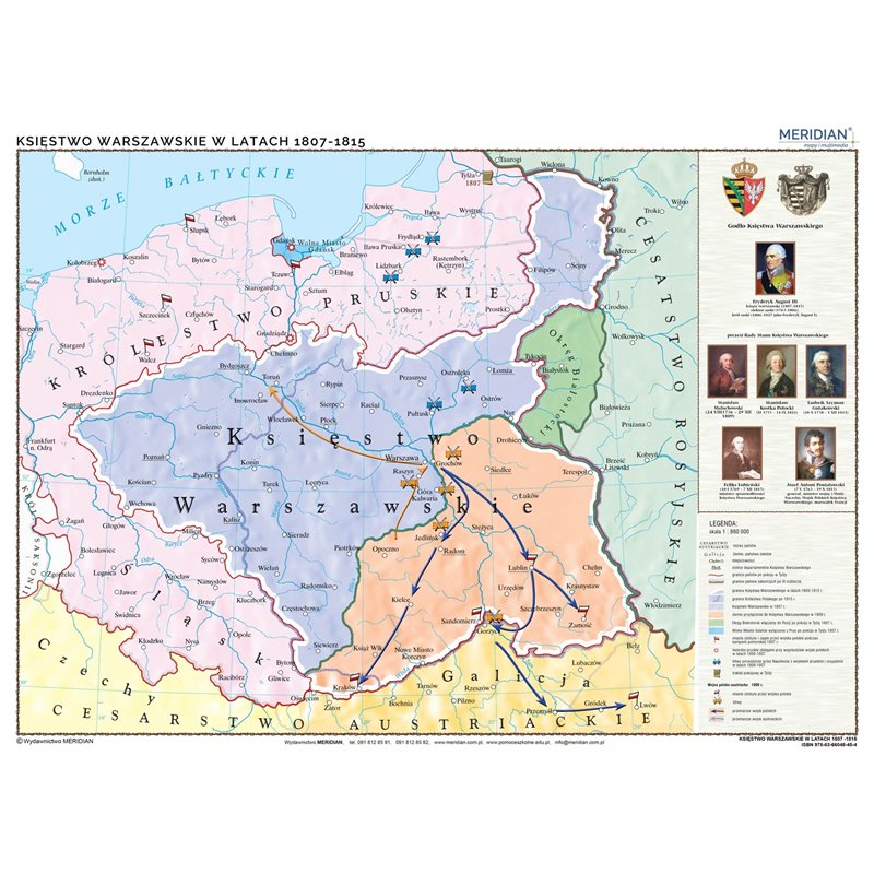 Wall map: Duchy of Warsaw (1807-1815)