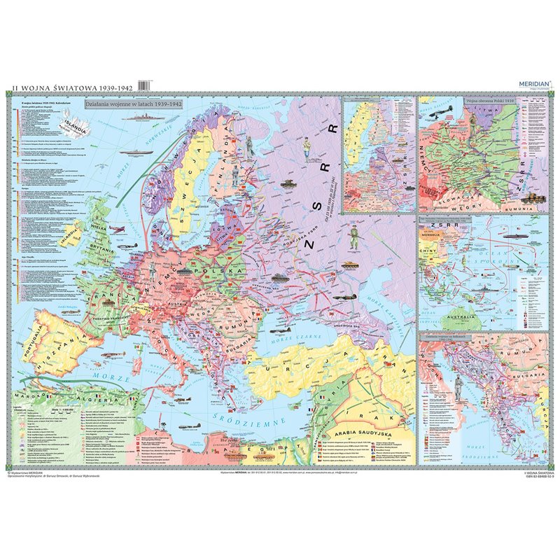 Mapa ścienna: II Wojna Światowa 1939-1942