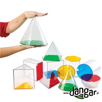 A set of 10 large transparent solids