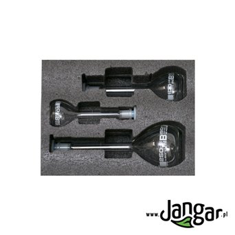 A set of foam: 3 boro measuring flasks (50,100,250 ml)