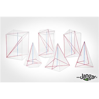 Prisms and pyramids - Set of 6 solids - jangar.pl