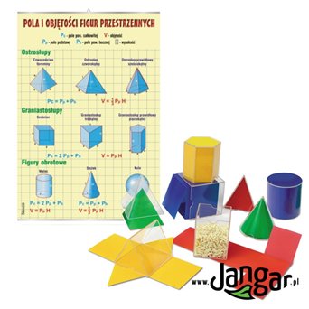 Spatial figures set 2-in-1 with pointer and board: Fields and volumes of spatial figures - jangar.pl