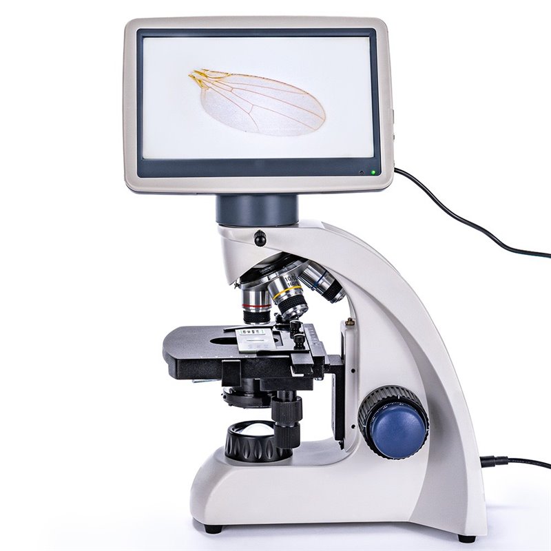 Biological microscope 400x-LED with 7 "LCD screen with mechanical stage