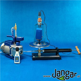 Vacuum shade with hand and electric pump, vacuum gauge, bell and sound sensor