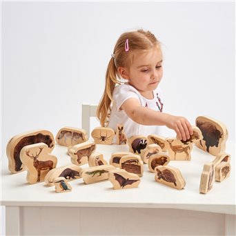ZWIERZĘTA LEŚNE – komplet 30 drewnianych figurek