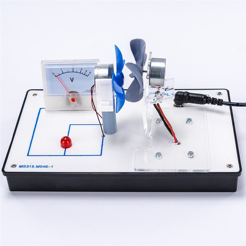 Model for the demonstration of wind energy conversion with a power supply