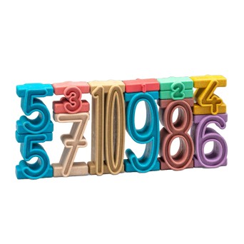 Number tower for learning addition, set 34 numbers in Montessori colors