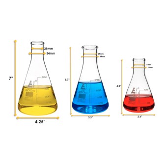 Zestaw w piance: 3 kolby stożkowe  boro (100,250,500 ml)