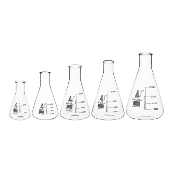 Set in foam: 5 boro conical flasks (50,150,250,500,1000 ml)