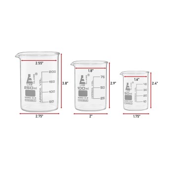 Zestaw w piance: 3 zlewki boro (50,100,250 ml)