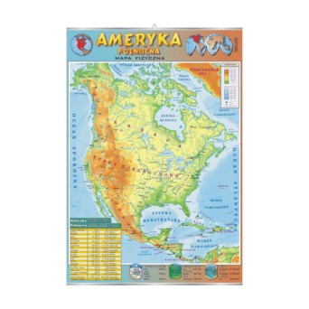 North America Physical Map Wall Chart