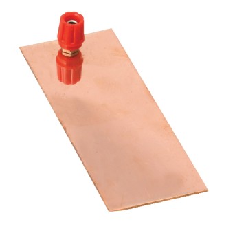 Plate with banana clamp - copper, 125x50 mm