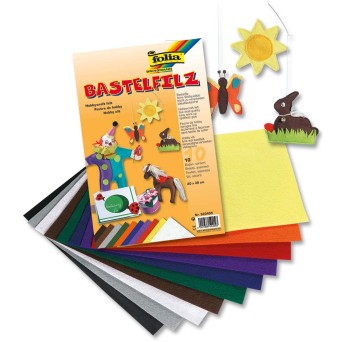 Set of 10 Colored Felt Sheets