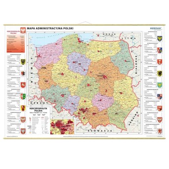 Wall map: DUO Administrative map of Poland / Physical Poland with elements of ecology