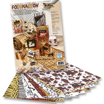 Set of 9 colored papers imitating animal skins