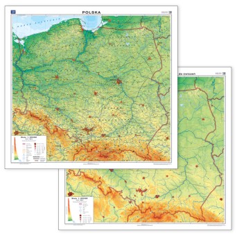 Mapa ścienna, 160x150 cm: Polska. M. ogólnogeogr./ Mapa do ćwiczeń