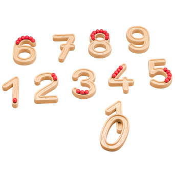 Set of 11 Digits with Beads - Learning to Write and Count