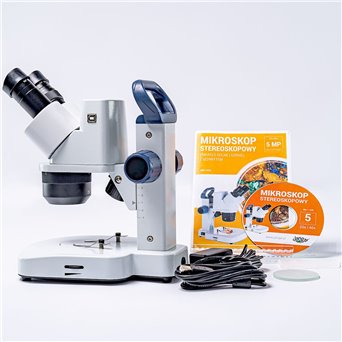 Stereoscopic microscope 10x/20x/40x-LED DIGITAL 5 MP, illuminated (bottom and top light)