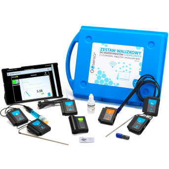 Chemistry experiment suitcase kit with sensors, tablet and WiFi module MOD59