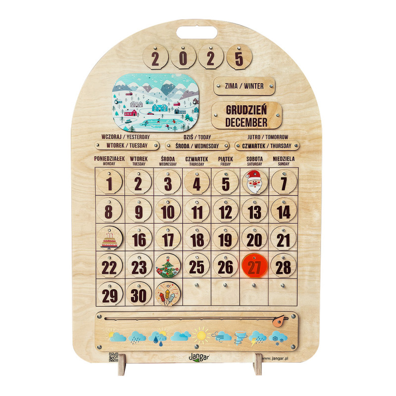 JANGAR Wooden Weather Calendar (PL/ENG version)