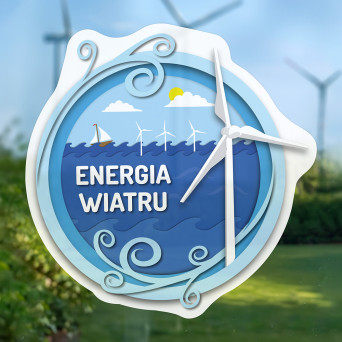Reusable, adhesive-free sticker 50×48 cm: Wind Energy