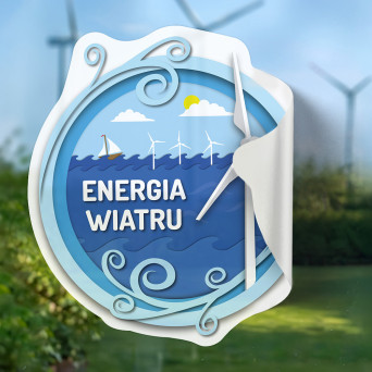 Reusable, adhesive-free sticker 50×48 cm: Wind Energy