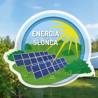 Energia geotermalna - naklejka bezklejowa wielorazowa 50x48cm