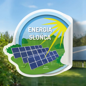Reusable, adhesive-free sticker 50×48 cm: Solar Energy