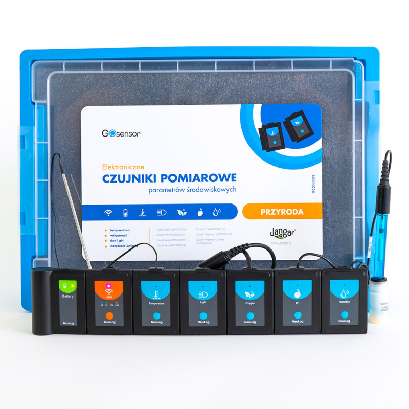 GOsensor: Set of electronic environmental parameter sensors (temperature, oxygen, humidity, pH, light intensity)