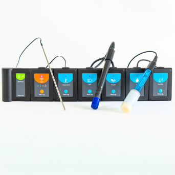 GOsensor: Set of electronic environmental parameter sensors (temperature, oxygen, humidity, pH, light intensity)